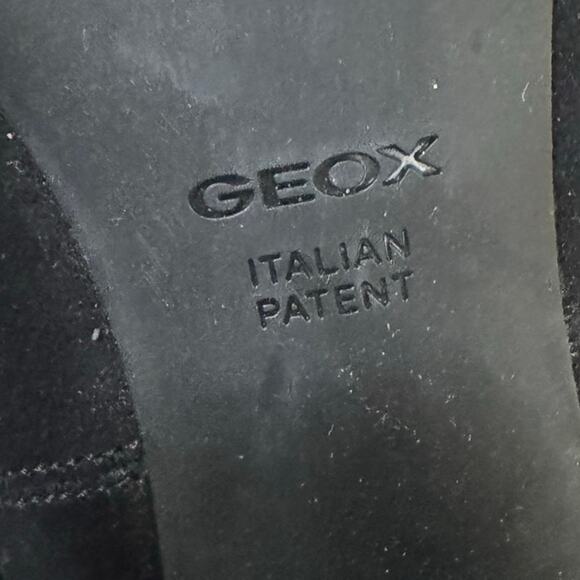 Geox Black‎ Suede Block Heel Ankle Boots Women’s 39 (US 8.5–9) Italian Patent - Picture 8 of 9